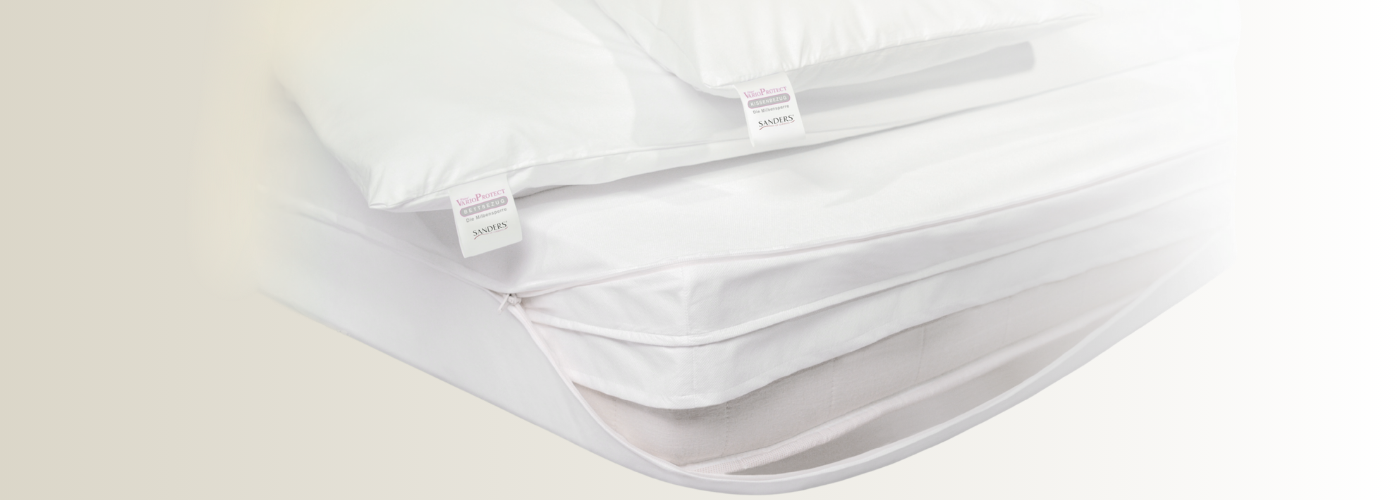 Nahaufnahme unserer Hausstauballergikerbezüge.